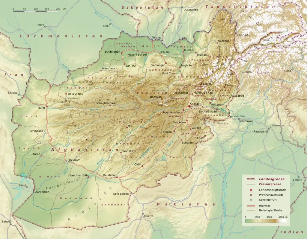 Afghanistan geography map