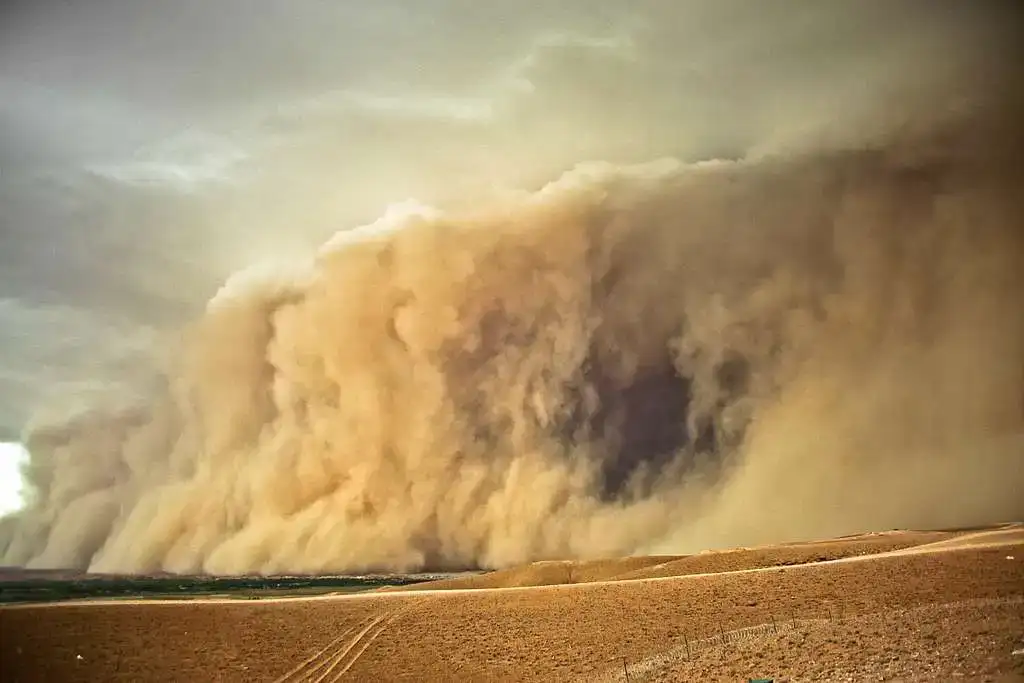 sandstorm in sangin desert