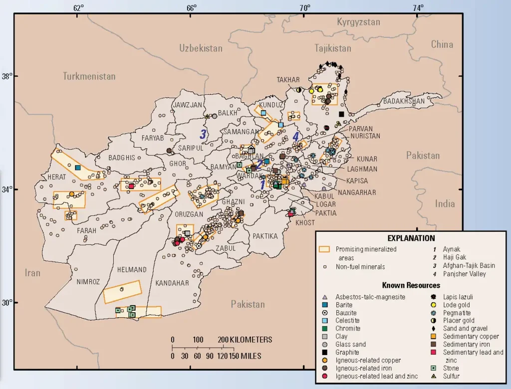 Afghanistan geological survey map 