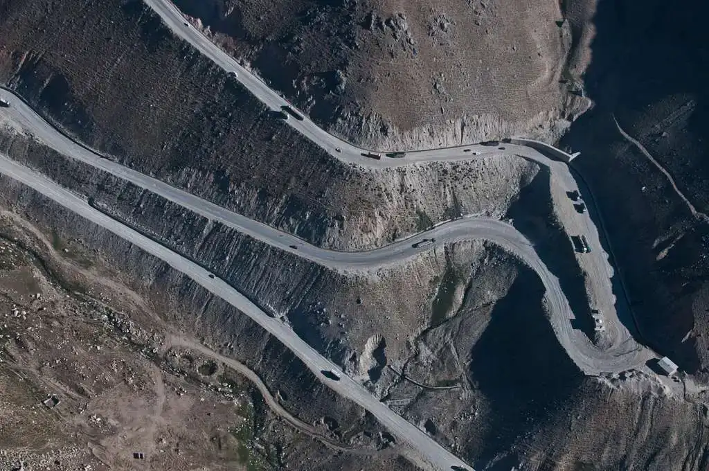 the salang pass meanders through the hindu kush mountains
